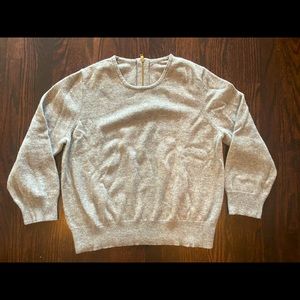 Soft Gray Womens Cashmere Sweater with Zipper Size Small